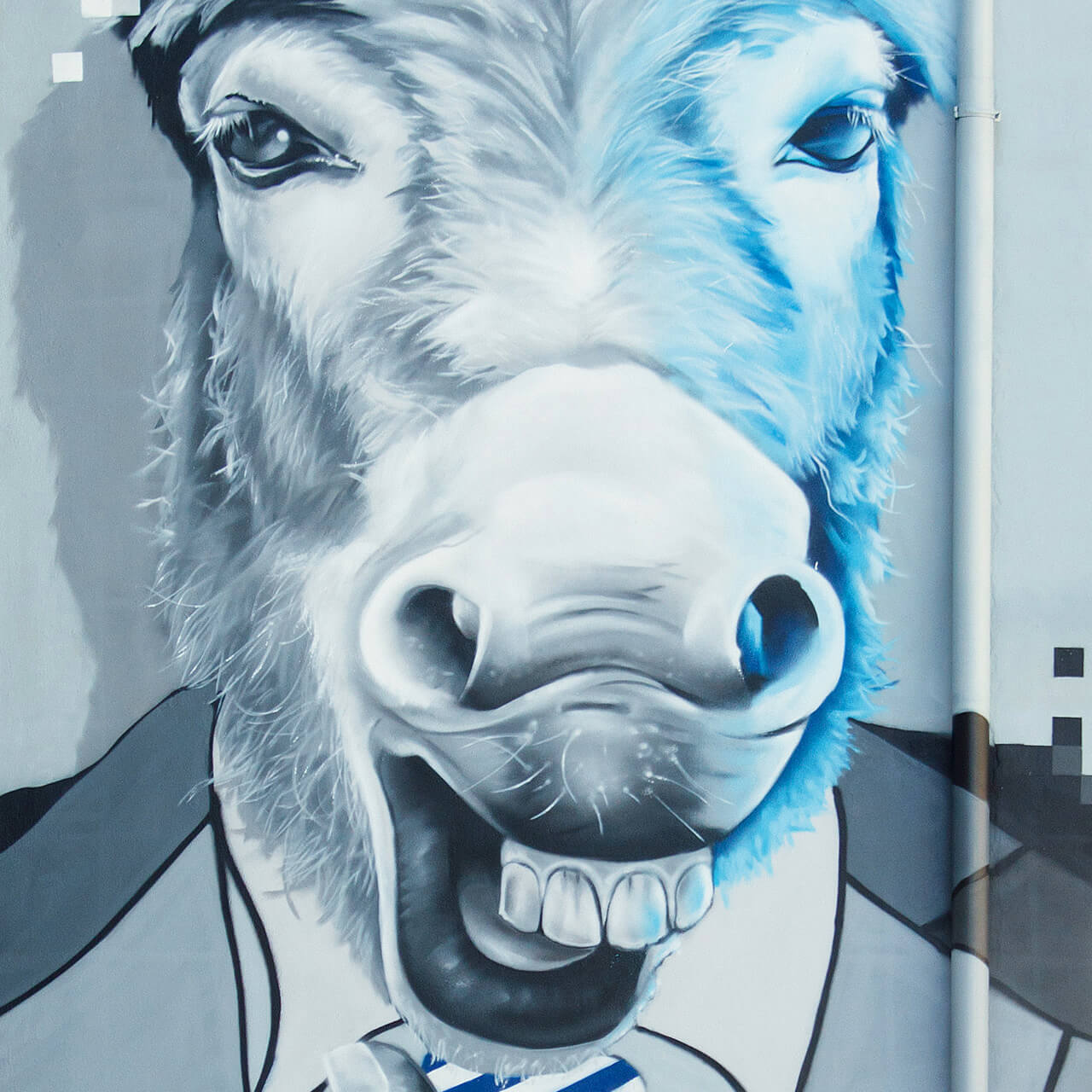 Detailaufnahme Esel im Anzug Kunstdruck Fine Art Print Hahnemühle