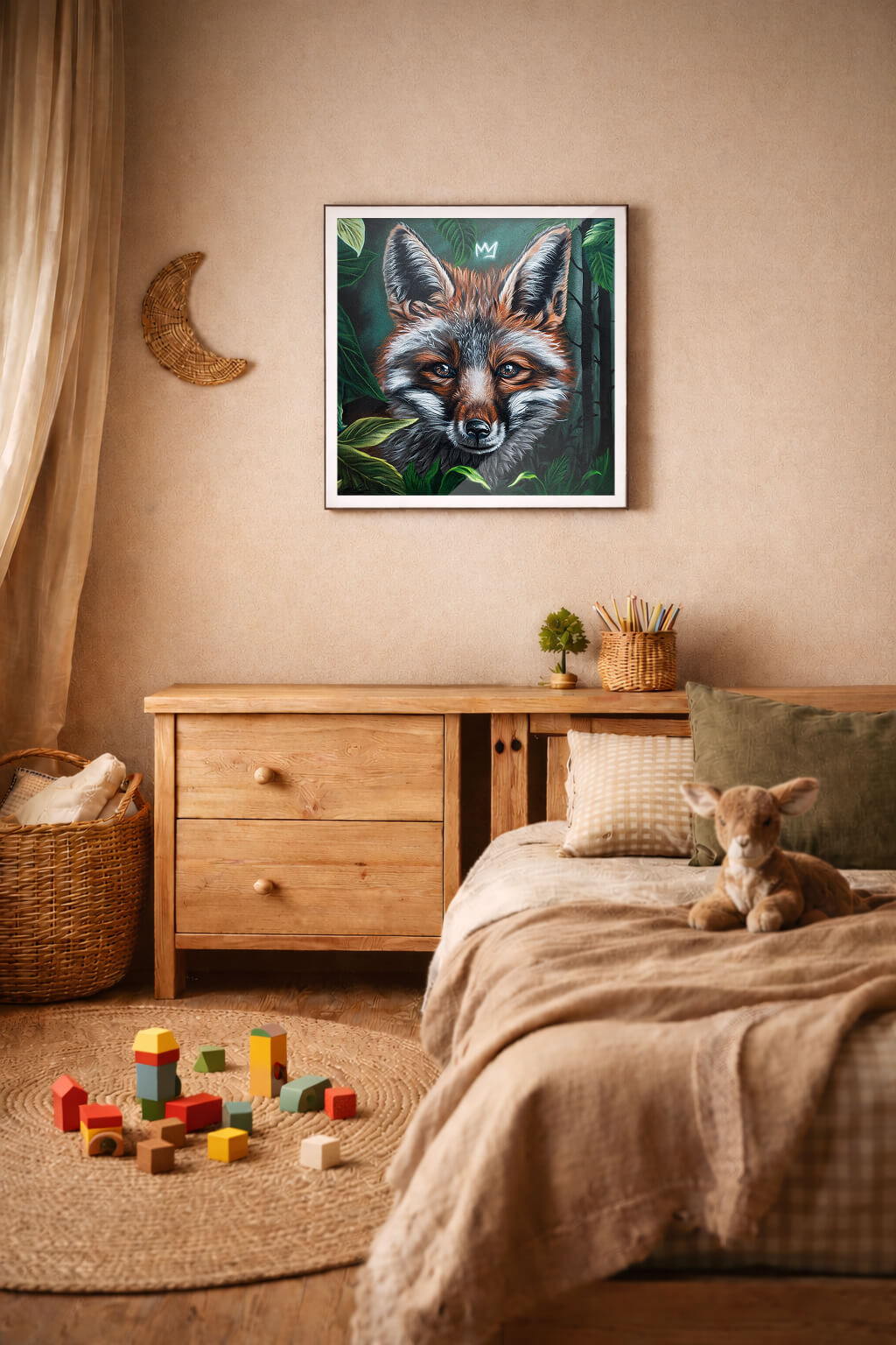 Fuchs Fine Artprint als Wandbild im Kinderzimmer für Jugendliche