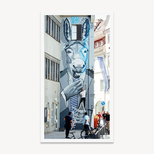 Esel im Anzug Graffiti Poster Ravensburg Mural Street Art Kunstdruck